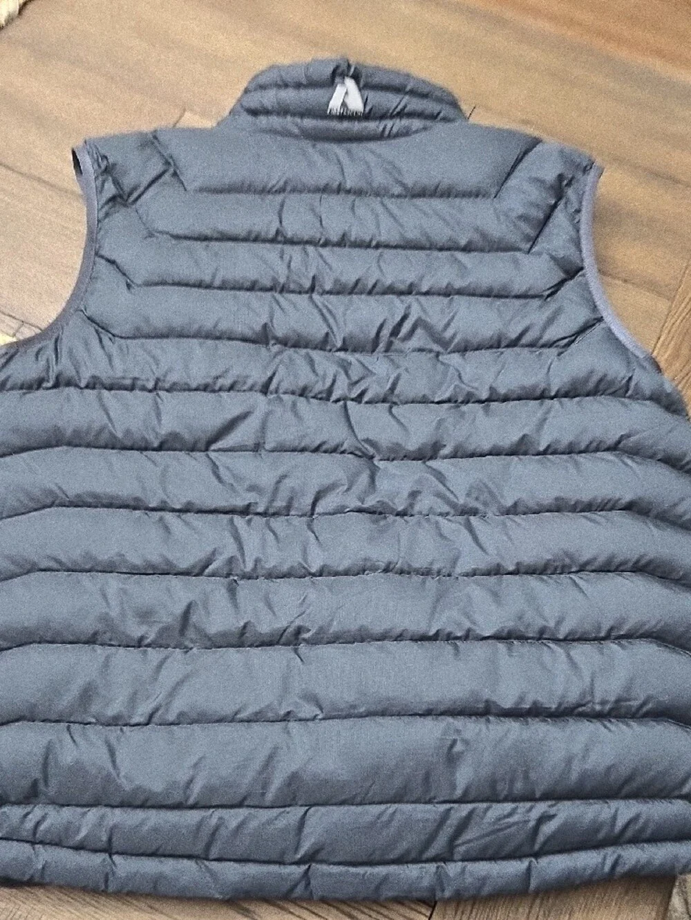 Eddie Bauer Black Quilted Down Vest with Orange Accents
